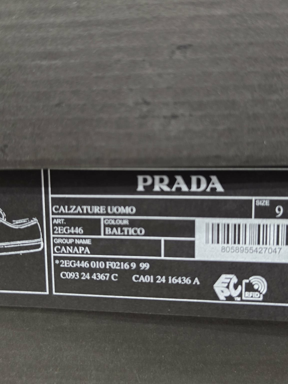 Men's Prada Navy Canvas Low-Top Sneakers - Picture 10 of 10